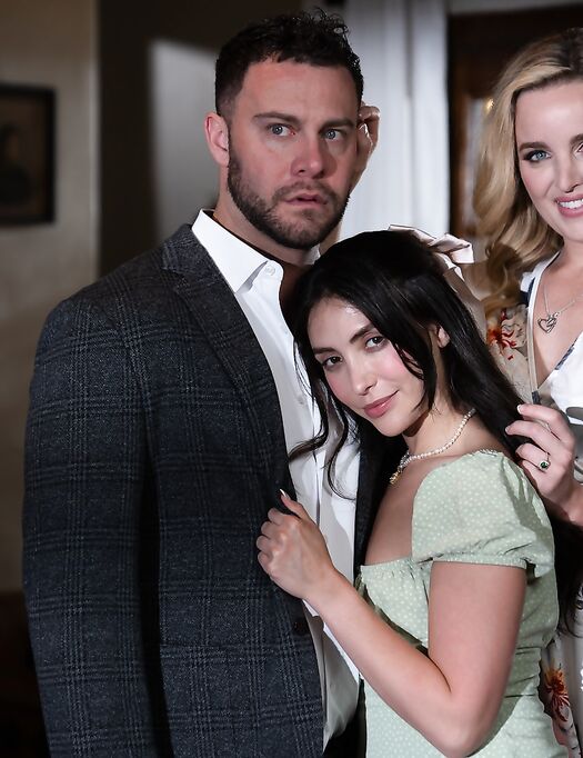 Jane Wilde And Charlie Forde Pleasuring Bearded Dude In Bed