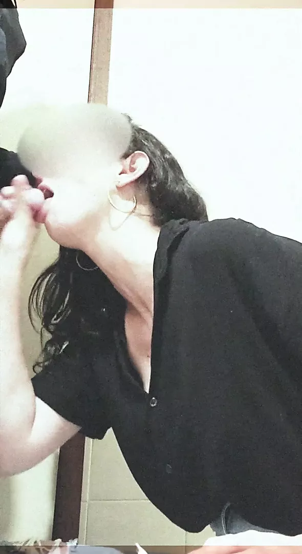 Married woman sucking coworker's cock.