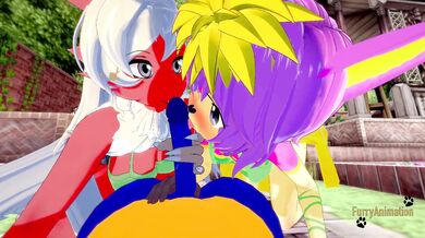 Pokemon Furry Hentai - Threesome Blaziken and Deerling suck Lucario's cock then he fucks them