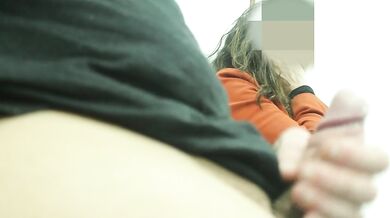 Milf sucks a stranger's cock in the waiting room.