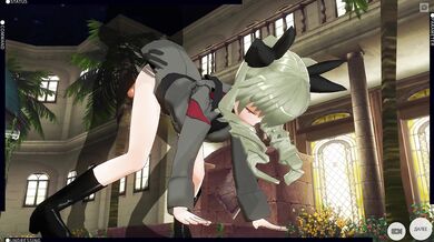 3D HENTAI Girl tanker fucks in the garden