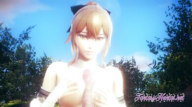 Genshin Impact Hentai - Jean is fucked in the garden of the adventurer's guild