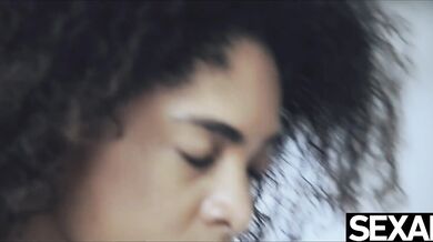 Beautiful black Brazilian babe gets her fix of caffeine and cock