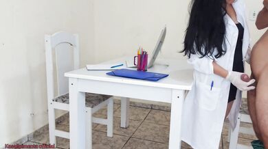 doctor jennyfer solves erection problem during exam!