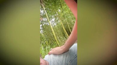 Married walking in the park and gets one more blowjob.