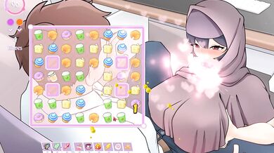 Tsundere Milfin [ HENTAI Game ] Ep.5 my muslim boss is giving me a titjob under the desk