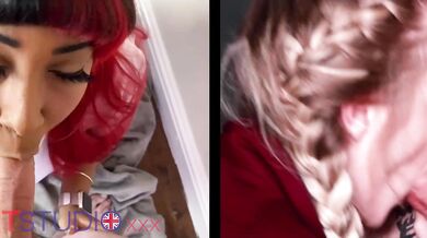 The Great British Blowjob Race - Round 2- Denali Dinklu vs Kinky Blonde Gabie