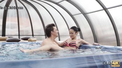 OLD4K. Girl attracts strict older instructor and gets it on with him