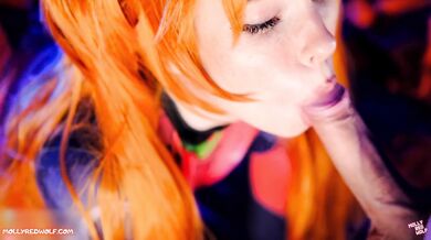 Sloppy Blowjob and Pussy Creampie. Evangelion Asuka Langley - MollyRedWolf