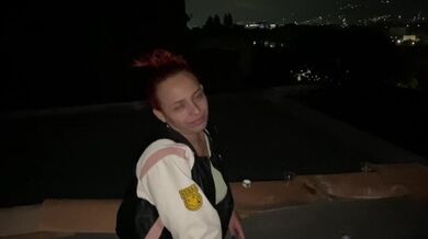 My stepbrother fucks me on the terrace of my house and I don't mind being seen by my neighbors