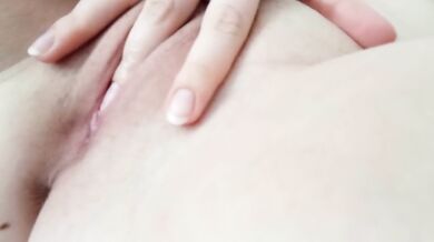 Without her wet panties she opens her pussy