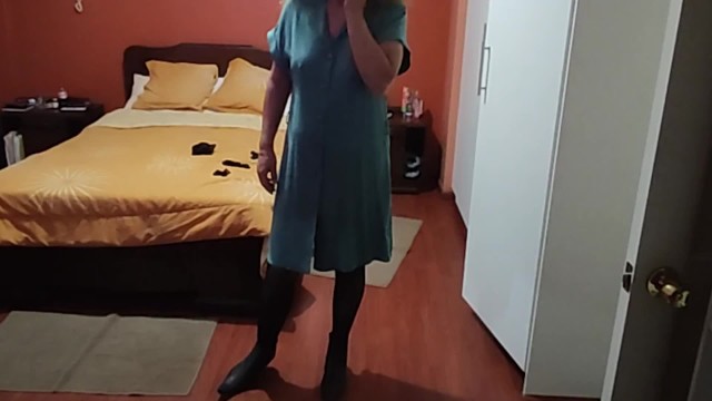 Stepmom shows off her big hairy pussy after fucking and moans for more cock