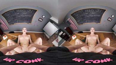 VR Conk Blonde Slut Emma Hix Fucks Only With Famouls Pilots VR Porn