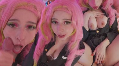 Demon Slayer Mitsuri Kanroji enjoy cock in her holes and get huge facial