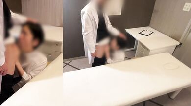 [cuckold]“Husband, I’m sorry…!”Nurse's wife is trained to dirty talk by doctor in hospital
