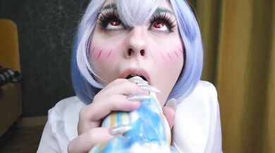 Rei Ayanami found her Christmas gift under c Christmas tree - Cosplay Bad dragon Spooky Boogie