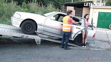 Big Tits Francys Belle Banged Outdoors By Car Mechanic Then Jizzed In Her Mouth - LETSDOEIT