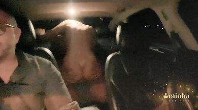 Married Queen Hotwife cuckolded Uber and fucked in the car with her gifted Lover