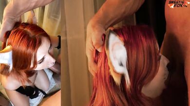 Сексуальная Лисичка Играет с Дилдо и Заглатывает Огромный Член - Кончил на Лицо