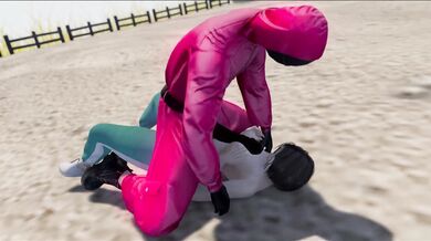 Squid game 3D COSPLAY - Fucking before eliminate her - SECOND LIFE