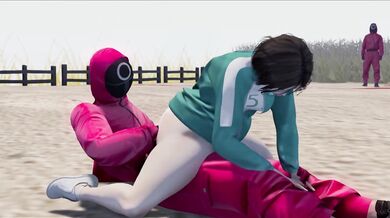 Squid game 3D COSPLAY - Fucking before eliminate her - SECOND LIFE