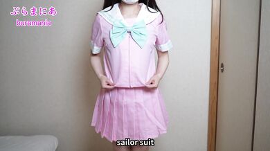 Introducing underwear with no bra and no panties in T-back pink sailor suit ❤️