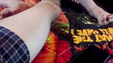 Foot fucked by two pairs of knee high pornstar socks!