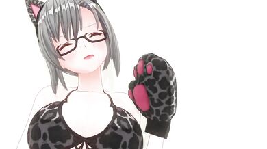 3D HENTAI Neko girl has a gorgeous orgasm and does AHEGAO