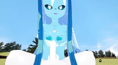 Pokemon Hentai Furry - POV Glaceon boobjob and fucked by Cinderace