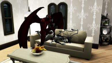 Queen of Pain SUCKS SATAN'S COCK AND GETS A CREAMPIE IN MOUTH